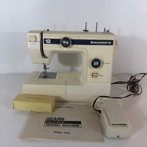 Vintage Kenmore Sewing Machine 385-1274180 with Pedal, and User Manual
